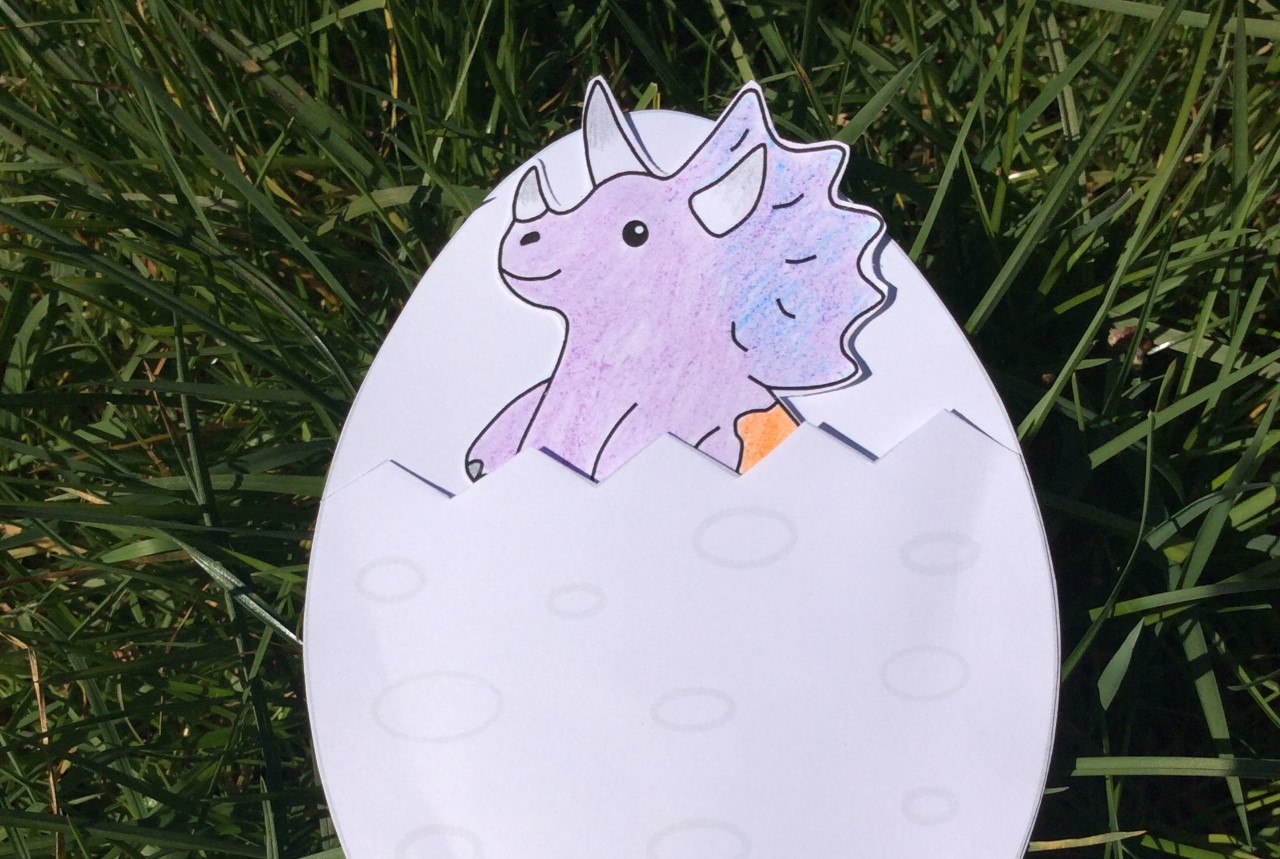 Hatching Triceratops Craft | Oxford University Museum of Natural History - Crafting Laces With Velociraptor And Triceratops Designs