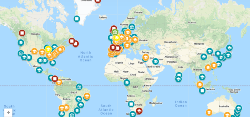 Global map of the museum's research connections
