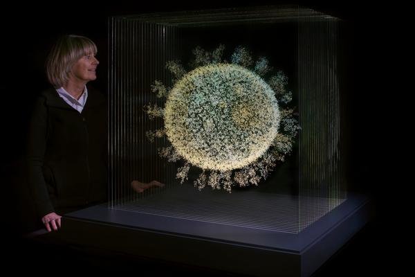 Artist Angela Palmer with ‘2020: The Sphere that Changed the World’