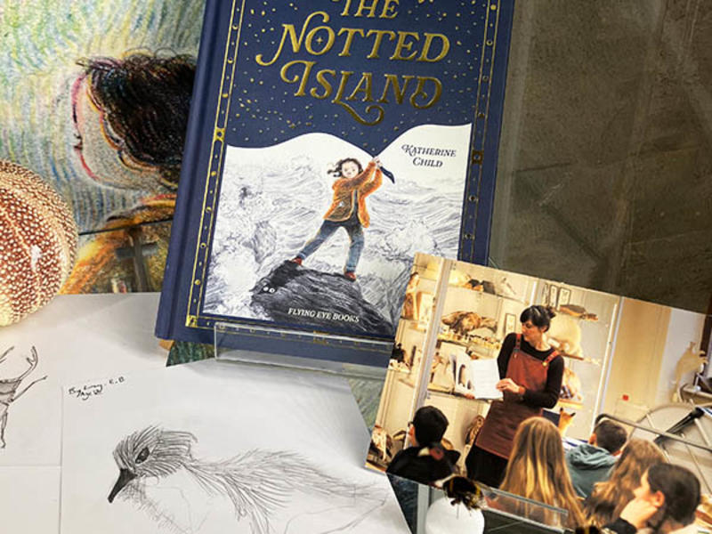 A book on display in the Community case