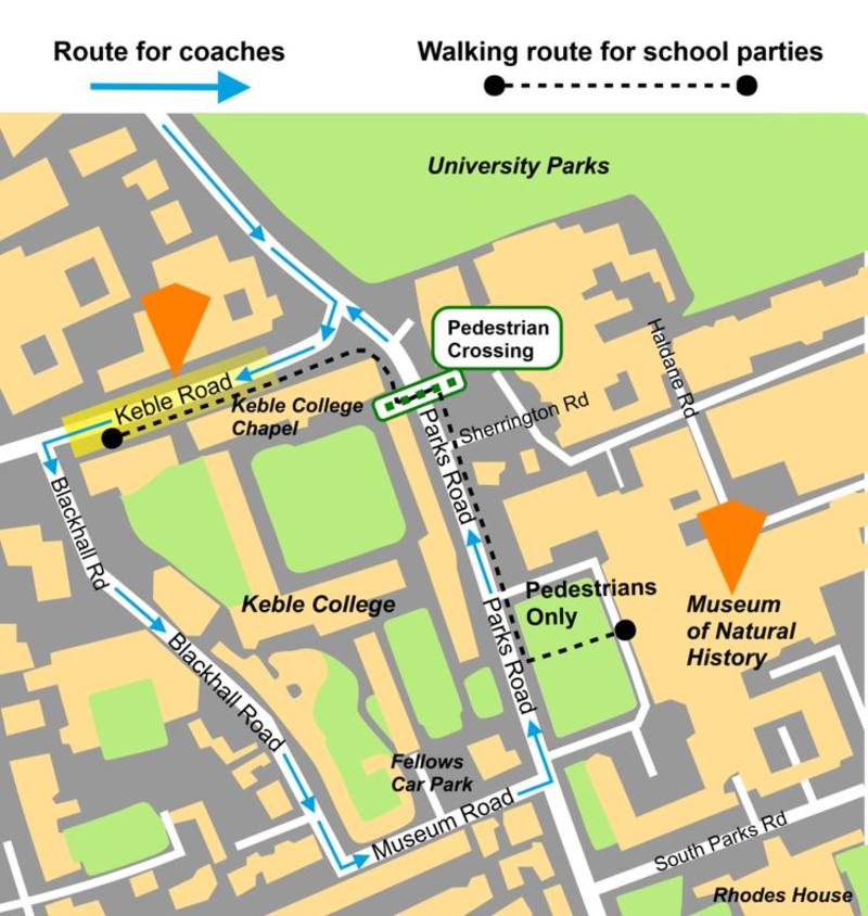 Map for coach arrivals
