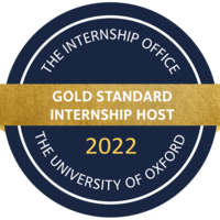 Gold badge from the Oxford University Internship Office 2022